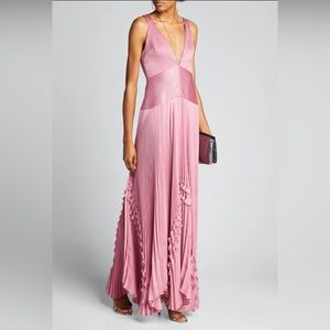 Alexis Pink/Mauve/Rose Ankle Length Pleated Dress